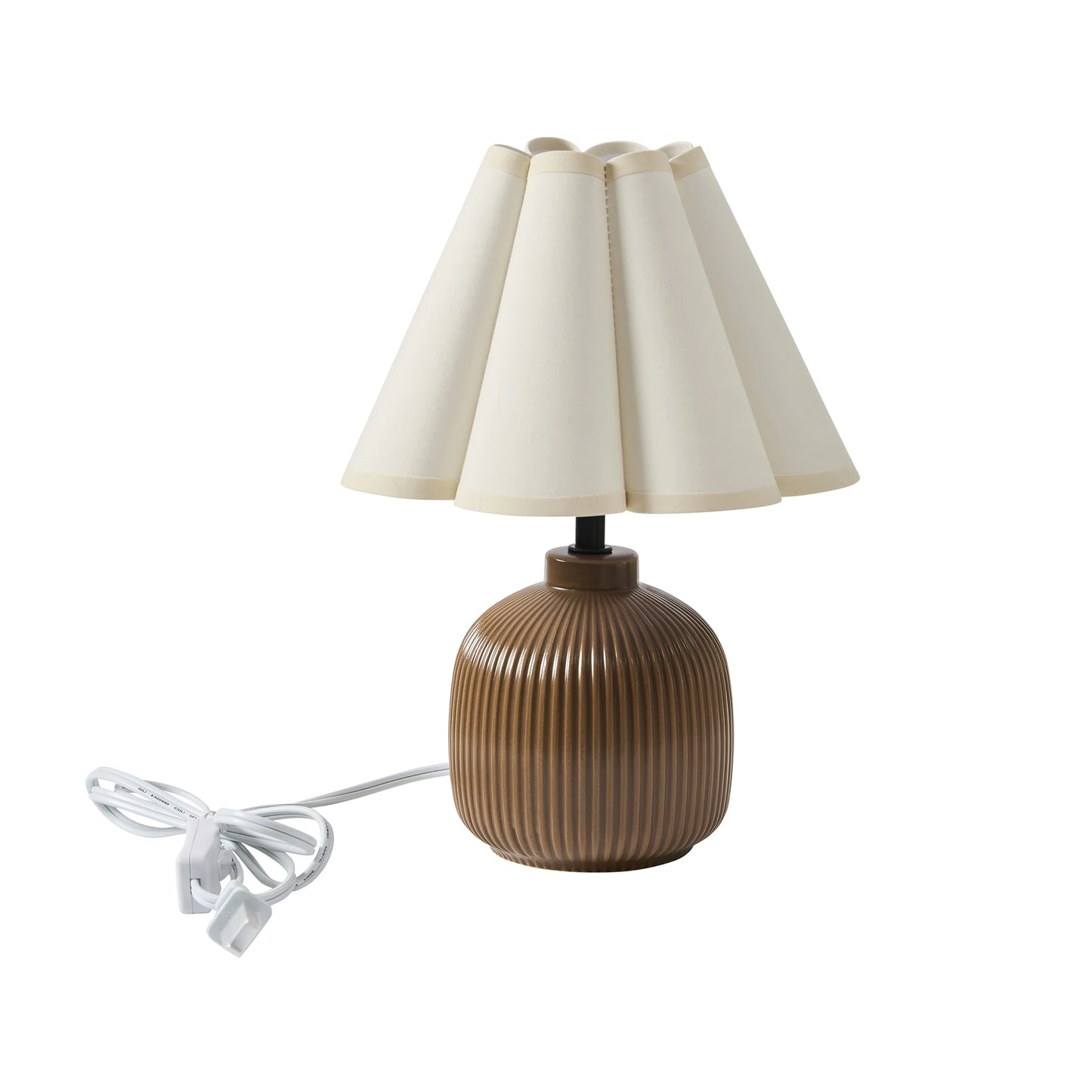 12.5" Brown Ceramic Table Lamp