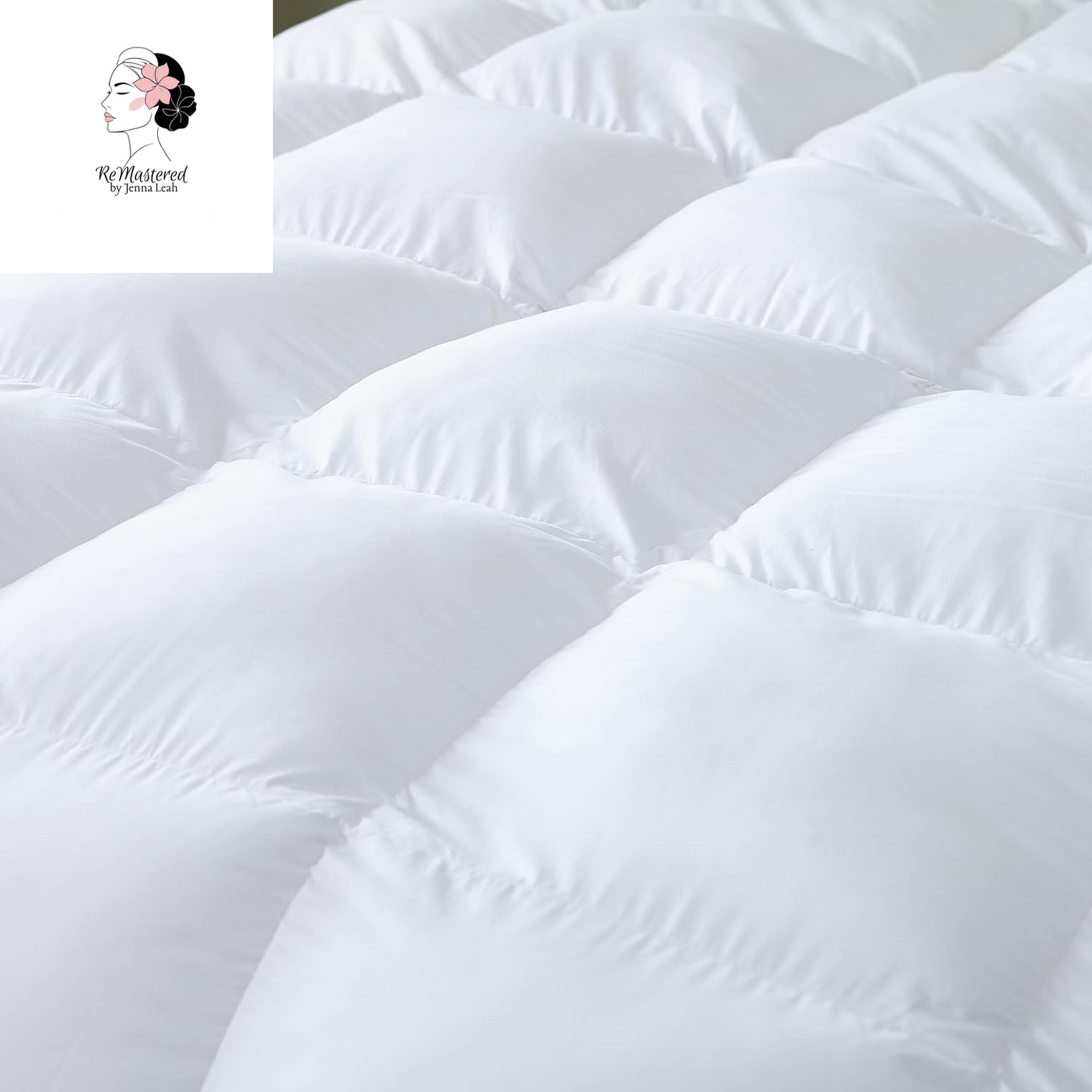 Luxurious King/California King Size Goose down Feather Fiber Comforter Duvet Insert, 100% Egyptian Cotton Cover, 70 Oz. Fill Weight, All-Season White Solid Comforter