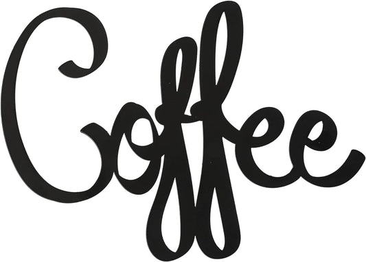 Coffee Sign Black, 9.45 X 6.9 Inch | Metal Wall Art Bar Sign – Bar Decor & Kitchen Wall Decor & Farmhouse Kitchen Decorations | Waterproof & Rust-Resistant